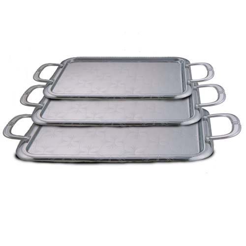 Alsaif Rojin Serving Tray Set - 3 Pieces, Gray