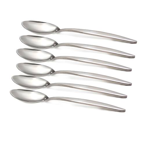 Dessert Spoon Set, Steel, 6 Pieces, Small
