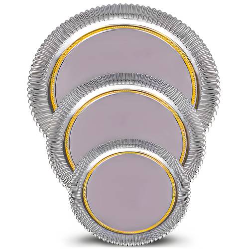 Round 2-Tone Serving Tray Set, 3 Pieces