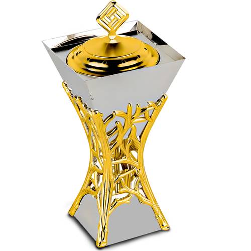 Two-Tone Aroq Bakhoor Burner – Gold & White