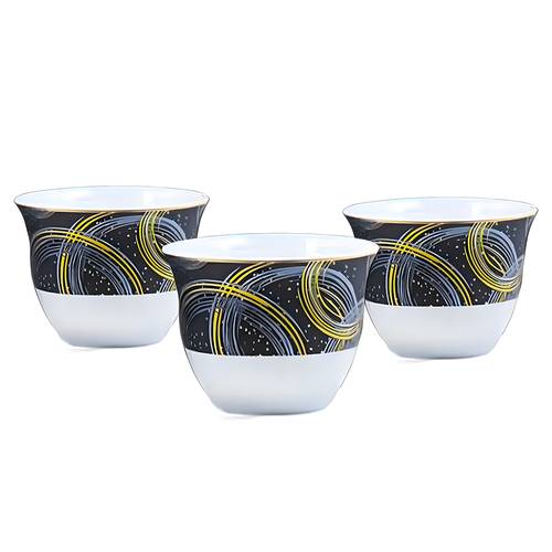 Arabic Coffee Cups Set, 12 Pieces, Contemporary Design
