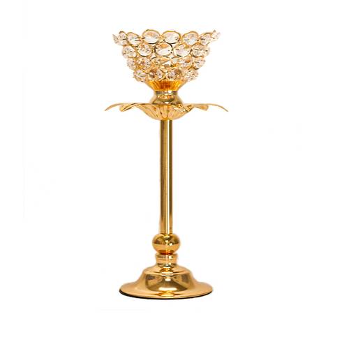 Gold Crystal Candle Holder