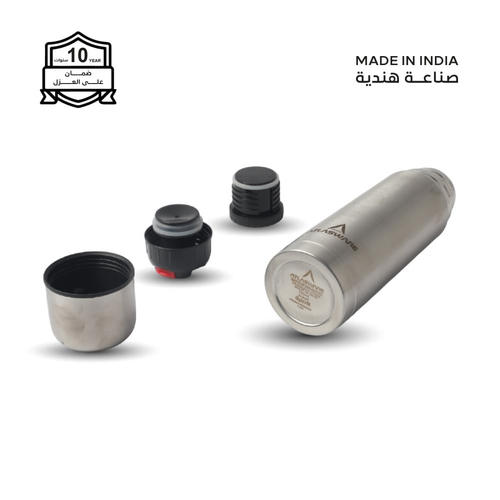 مطارة 750 مل - 45 بارد - 14حار - غطاء زمزمية مع كوب - ستيل