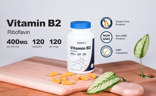 Vitamin B2 (Riboflavin) 100 mg, 120 Capsules