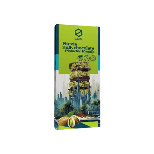 Dubai Stevia Milk Chocolate Zero with Kunafa & Pistachio Cream – 100g