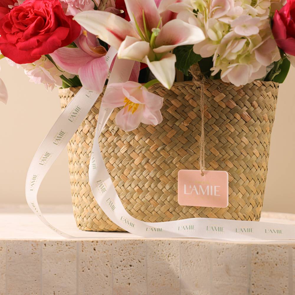 Flower summer basket bag