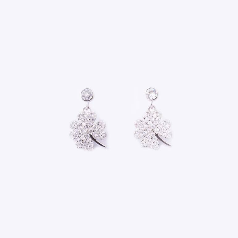 FLOWER EARRINGS; SILVER