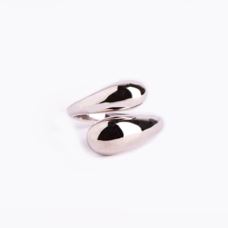 WATER DROP RING; SILVER