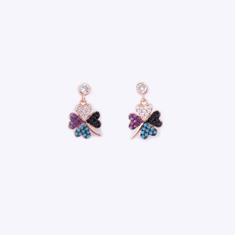 FLOWER EARRINGS; MULTI-COLORS