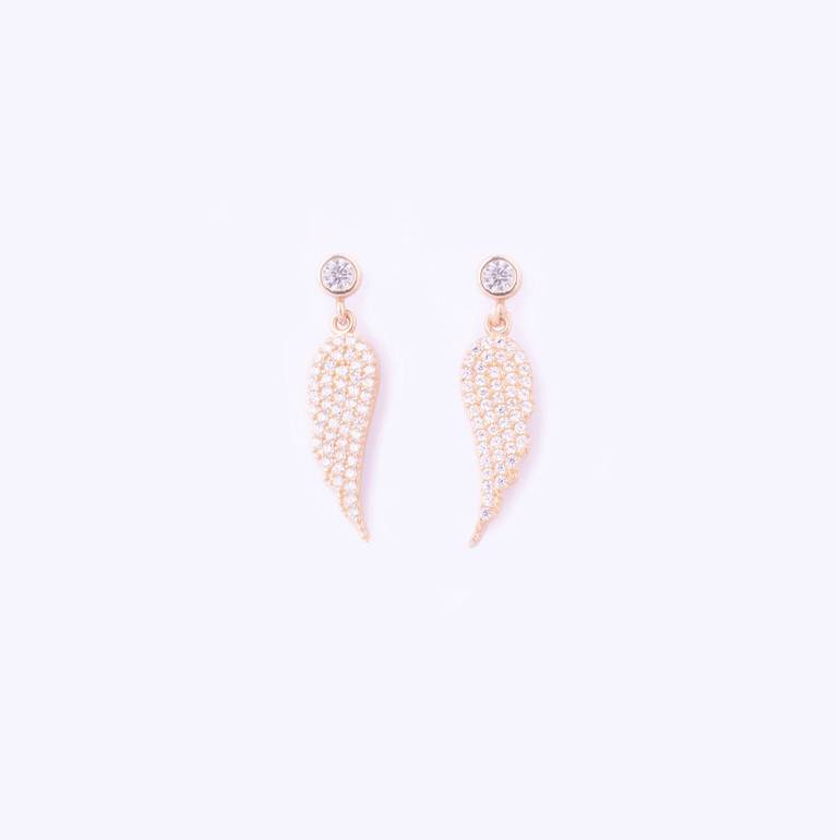 WINGS EARRINGS; WHITE