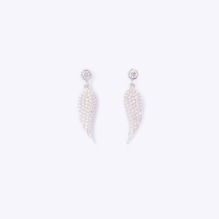 WINGS EARRINGS; SILVER