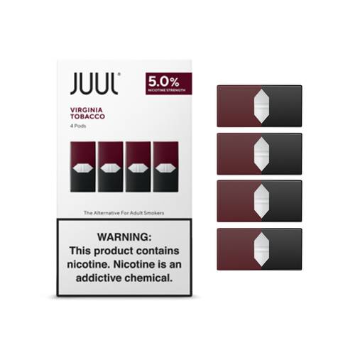 Juul Virginia Tobacco Replacement Pods - 50MG - بودات فيرجينيا توباكو لجهاز سحبة السيجارة جول