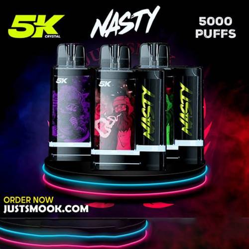  سحبة ناستي كرستال 5000 موش 50 نيكوتين NASTY 5K 5000 PUFFS