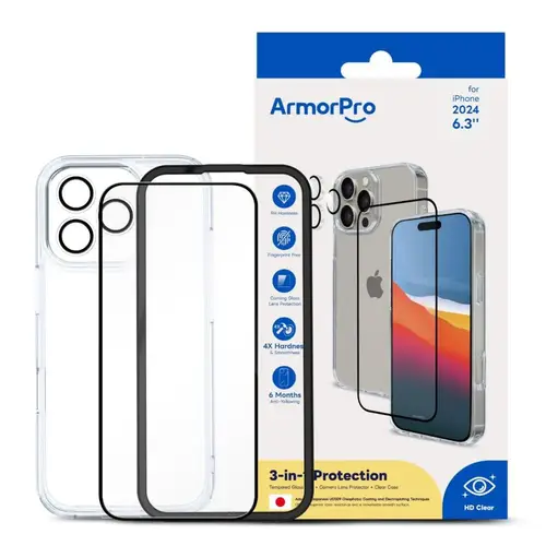 بكج حماية3*1 شفاف ايفون 16 ArmorPro