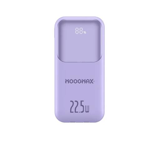 شاحن متنقل 10000 مللي امبير 22.5 واط بمنفذين PD+ usb بكيبلين مدمجين PD + ايفون من موج ماكس موف