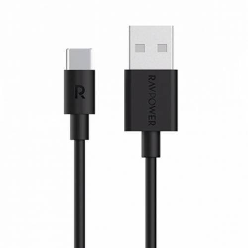 كيبل تايب سى USB من راف باور جلد 1 متر أسود 