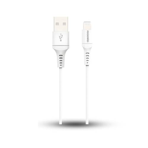 كابل ايفون USB لايتنينج من موج ماكس قماش 1متر أبيض