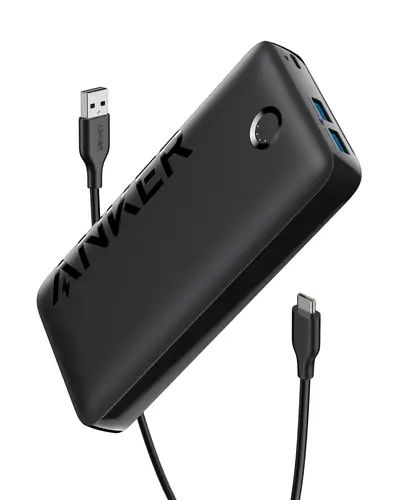 متنقل أنكر 335 باور كور  20000 أمبير منفذين USB اسود ومنفذ PD