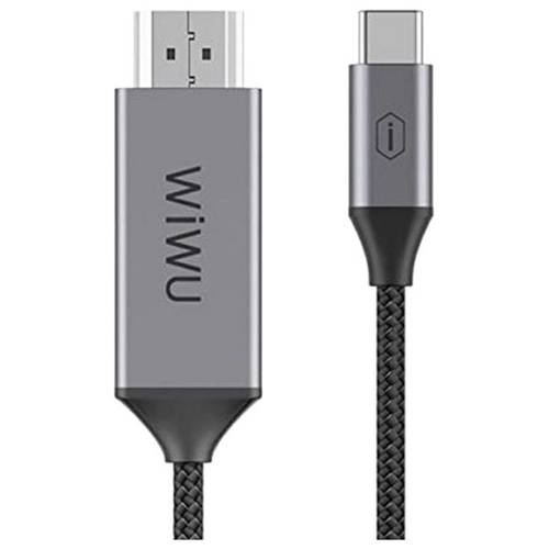 WiWU - وصلة 4K من تايب سي إلى HDMI بطول 1.8 متر - أسود
