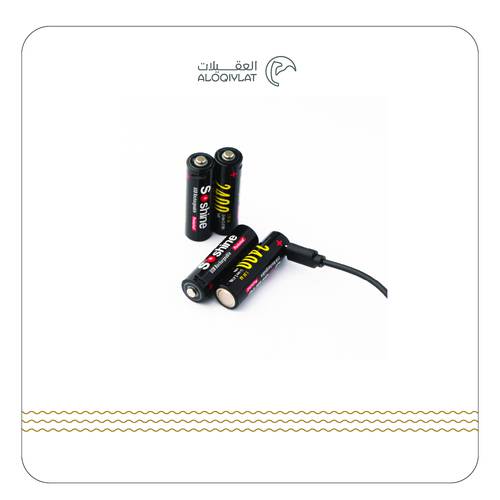 4× بطاريات ليثيوم 2400 mAh قابل لإعادة الشحن بمنفذ USB مباشر AA   