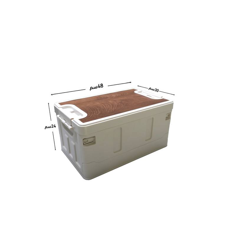 صندوق تخزين متعدد الاستخدام قابل للطي مقابض اقفال محكمة 35 لتر