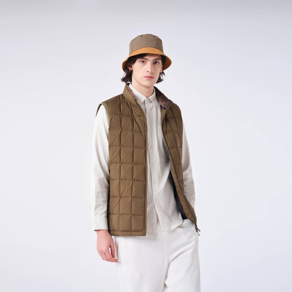 صدرية رجالي حشوة ريش وز طبيعي +800 مطرز ميبل Aurora Vest 