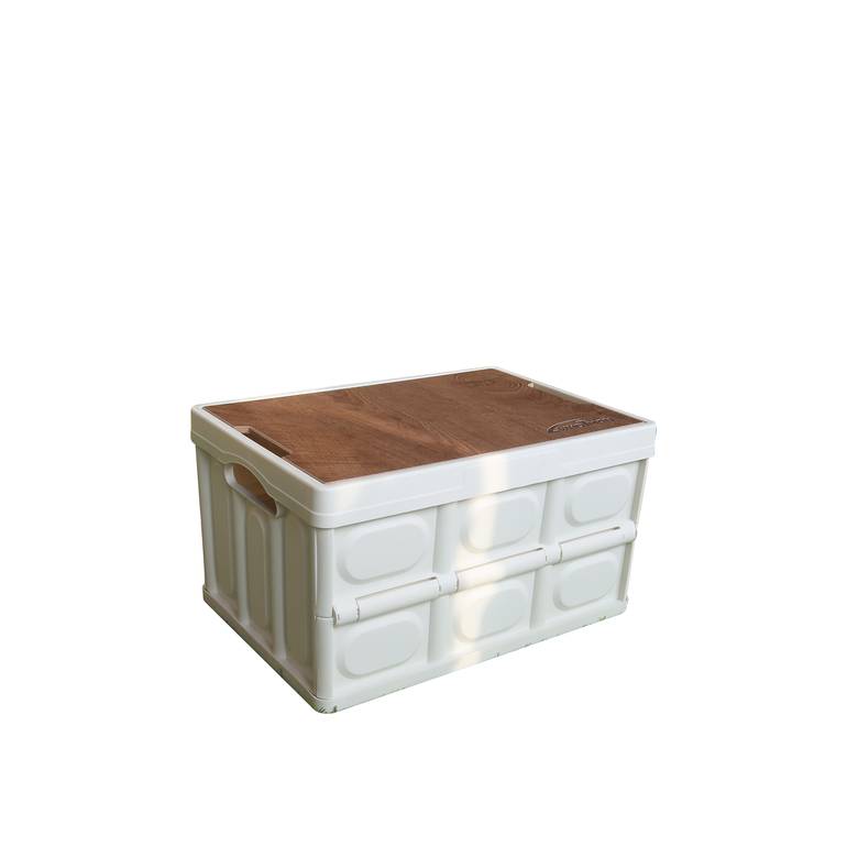 صندوق تخزين متعدد الاستخدام قابل للطي صغير غطاء خشبي متحرك