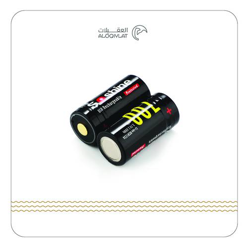 2× بطاريات ليثيوم 700 mAh قابل لإعادة الشحن بمنفذ USB مباشر CR123