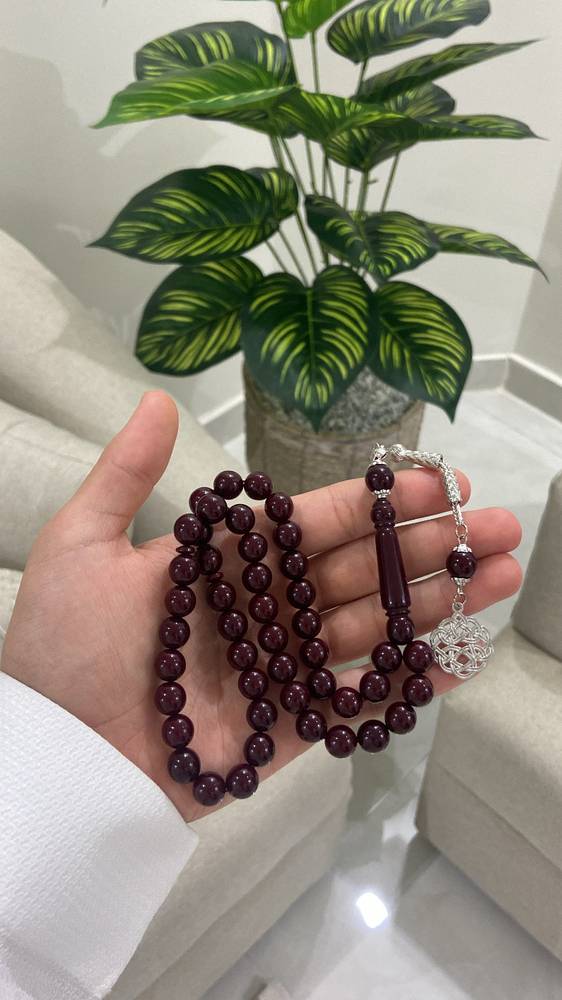 سبحة بكلايت عنابي