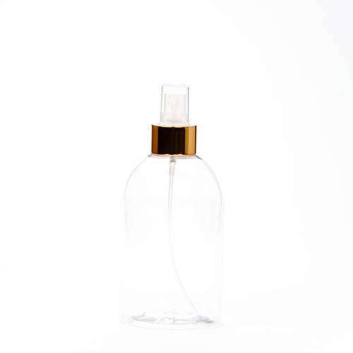 300مل أسطواني شفاف مع بخاخ كلر ذهبي عبوة بلاستك