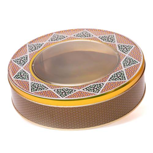 عبوة زعفران ألمونيوم ثمن (125جرام) نقشة إسلامية ذهبي
