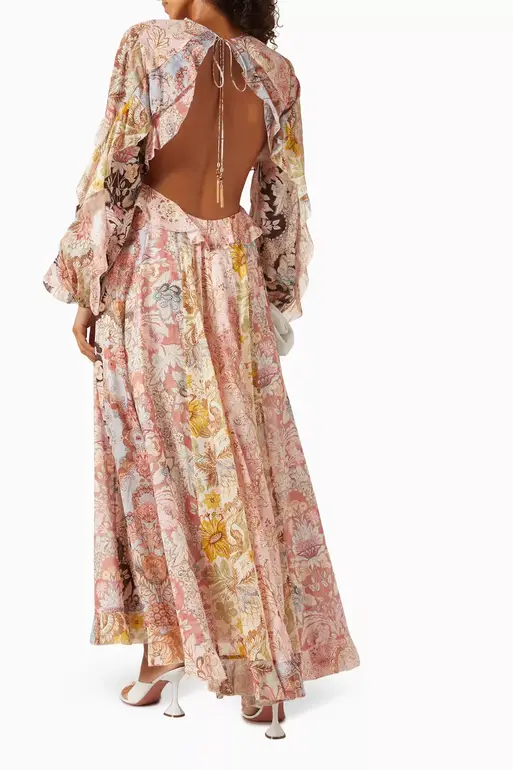 Floral backless dress زيمرمان