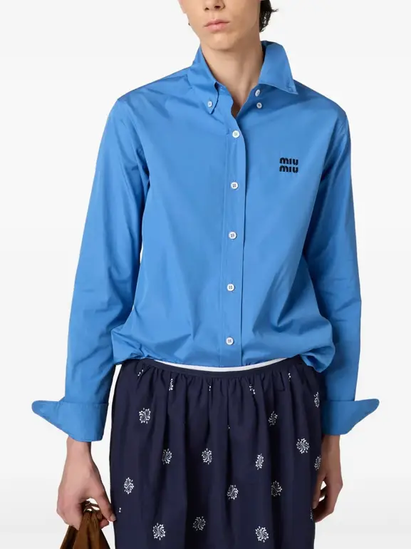 Blue shirt by ميو ميو