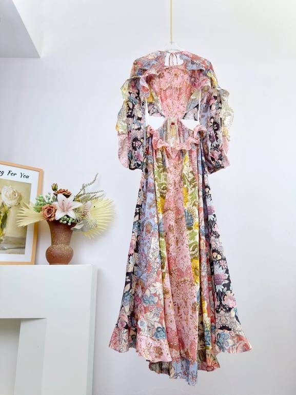 Floral backless dress زيمرمان