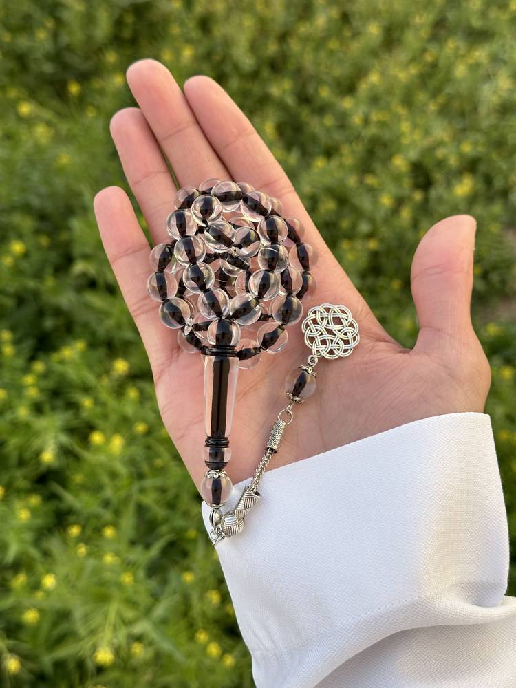 سبحه بكلايت فاخرة - شفاف خيط اسود