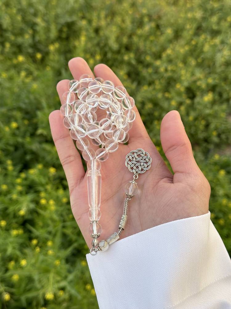 سبحه بكلايت فاخرة - شفاف خيط ابيض
