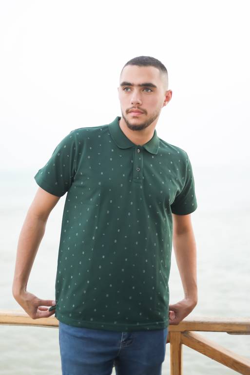 POLO TSHIRT - Dark Green (AB Printed)