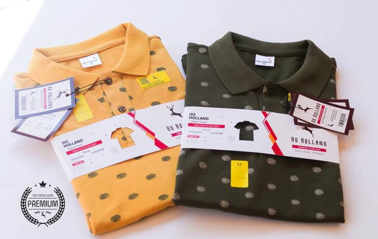 Polo T shirt - Yeloow (F Print)