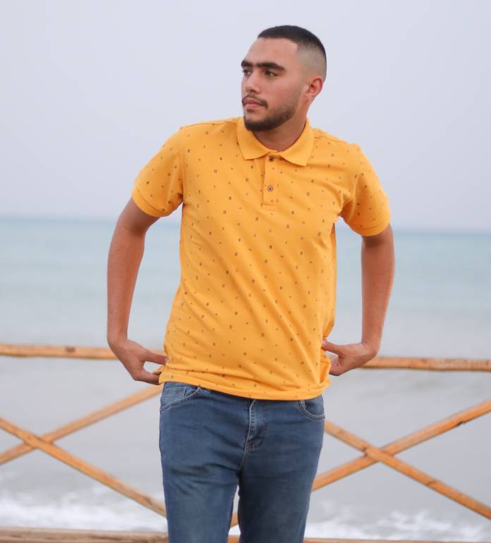 POLO TSHIRT - Yellow (AB Printed)