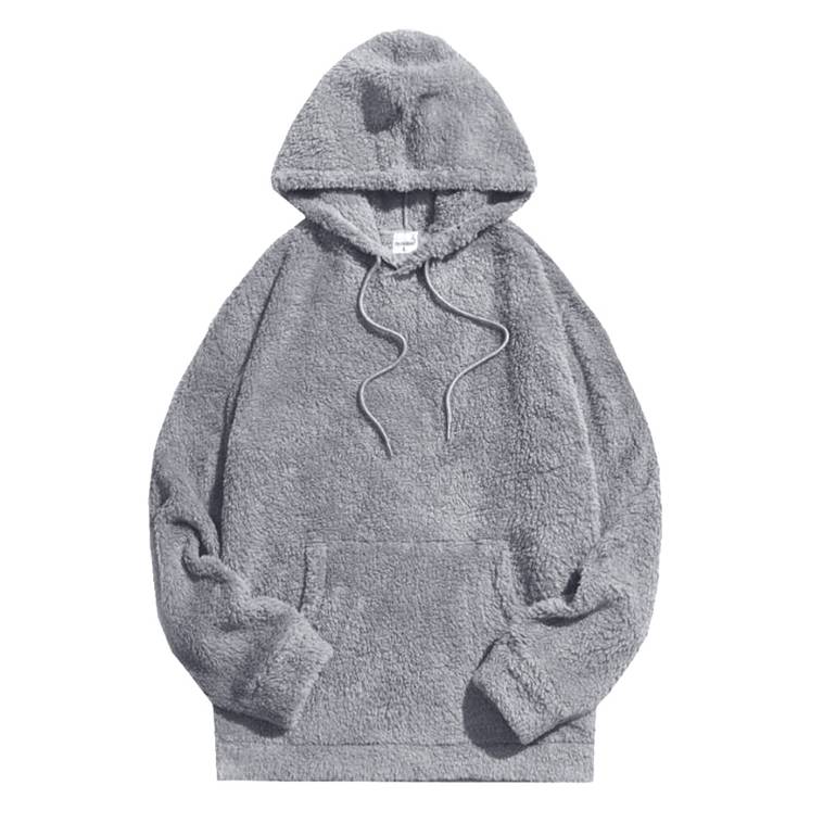 Fur Hoodie-Grey-704