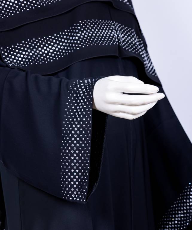 عباية مع طرحة كريستال سادة 3580 (1)