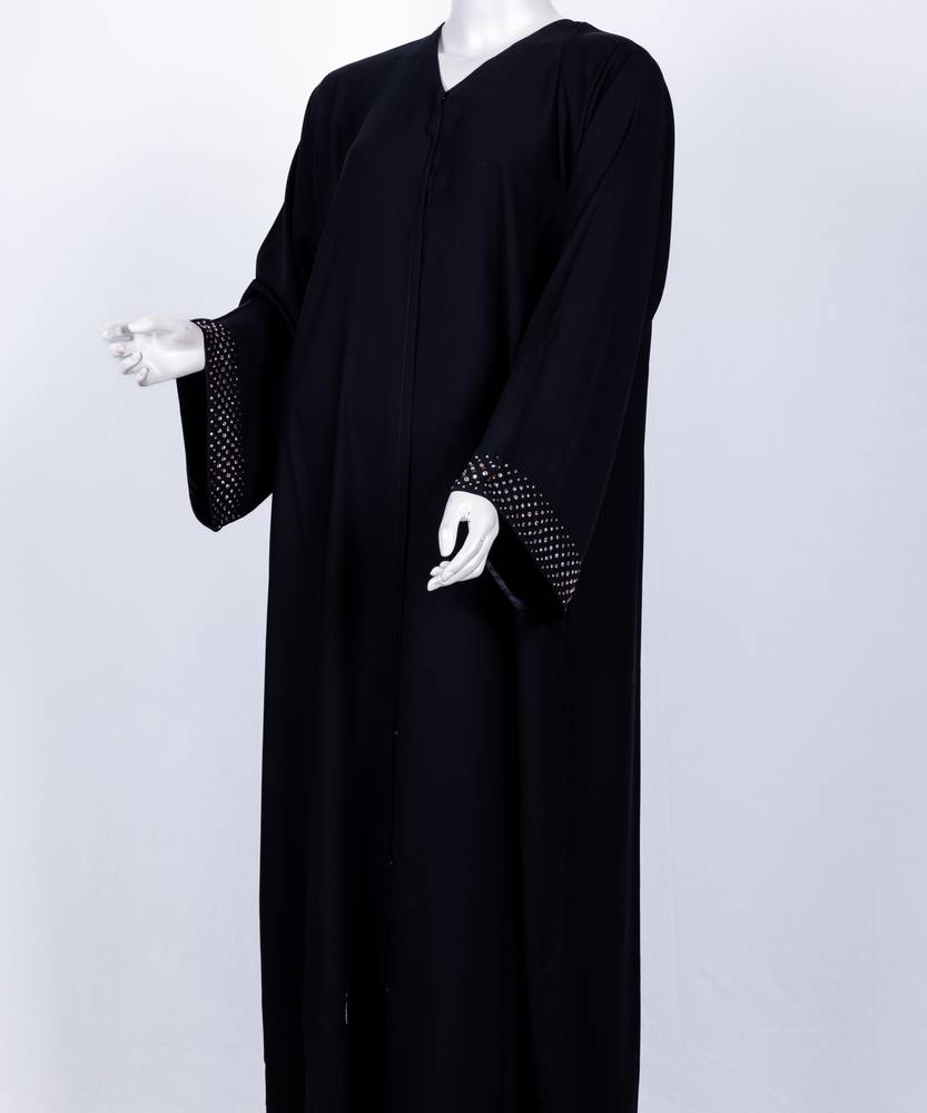 عباية مع طرحة سوداء  كريستال  (10)