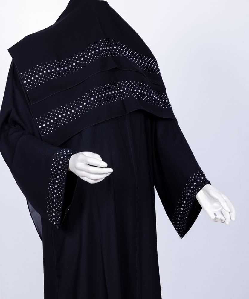 عباية مع طرحة كريستال موديل رقم 3543  (1)
