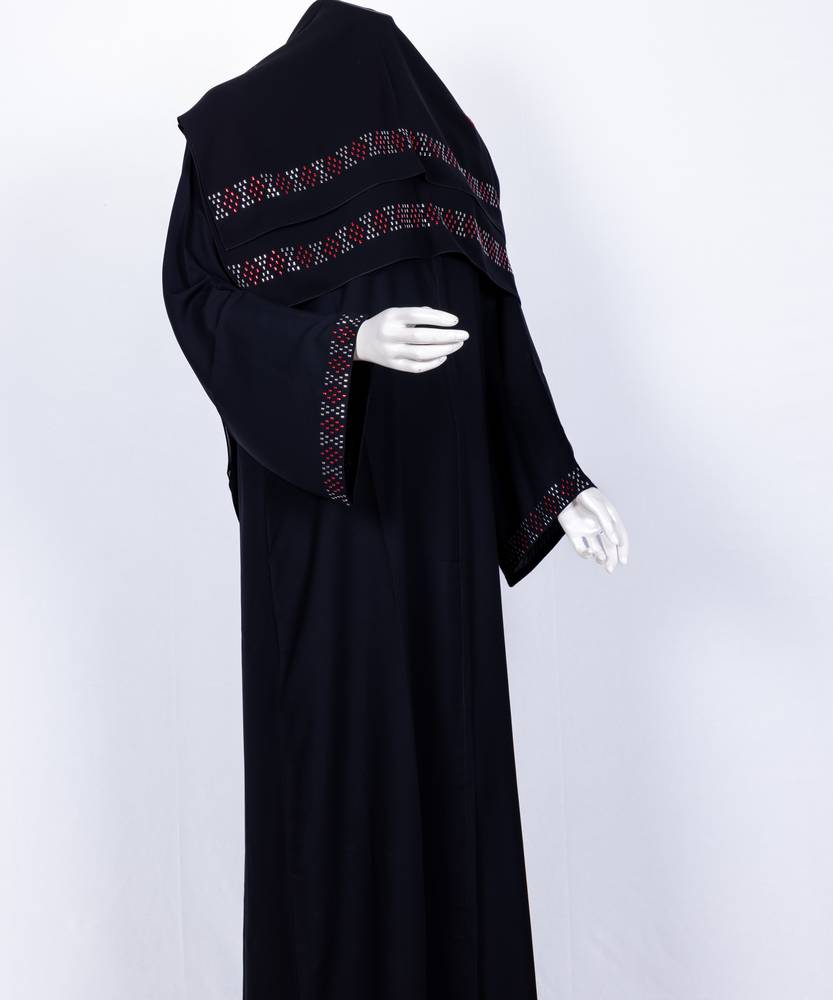 عباية مع طرحة معدن ملون موديل رقم  3603 (1)