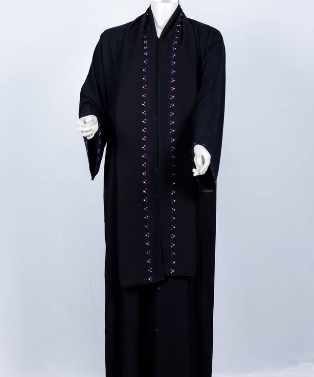 عباية مع طرحة كريستال مربع موديل رقم  3568 (1)