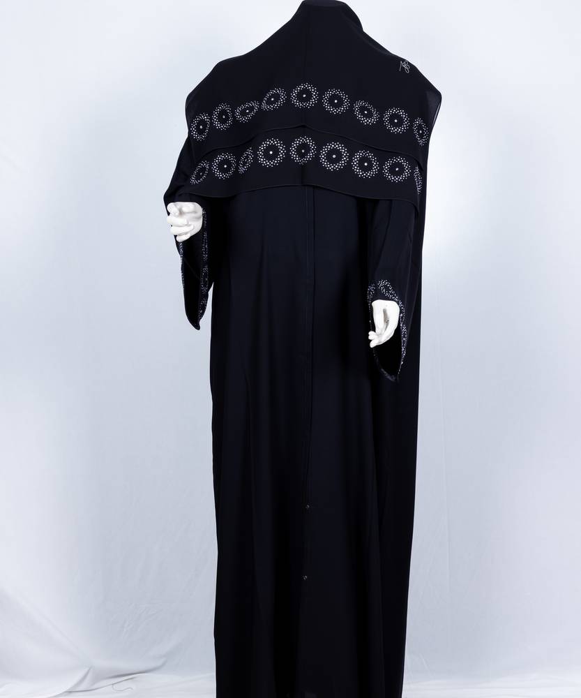  عباية مع طرحة كريستال دوائر موديل رقم 3642 (1)
