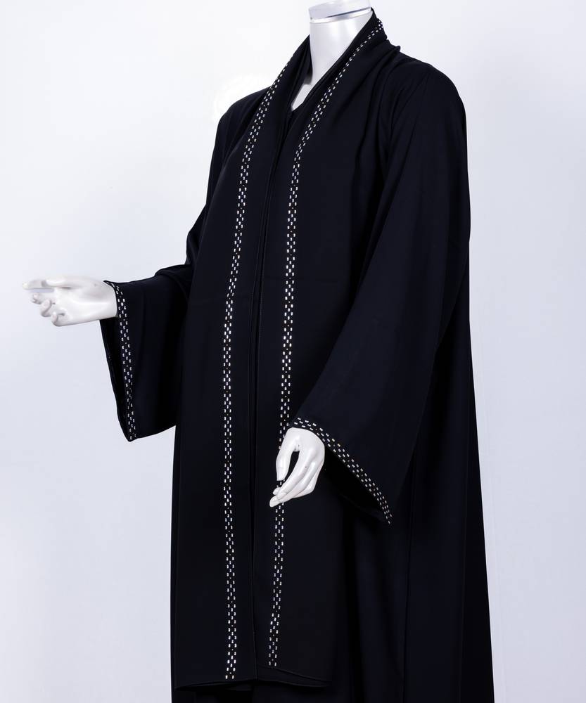 عباية مع طرحة معدن مستطيل موديل رقم  3645  (1)