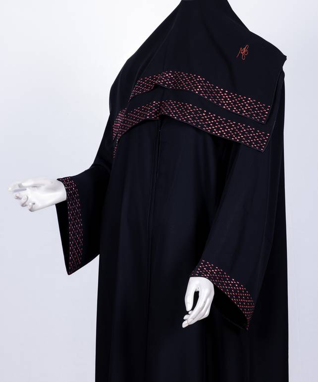 عباية مع طرحة معدن مستطيل موديل رقم  3633  (1)