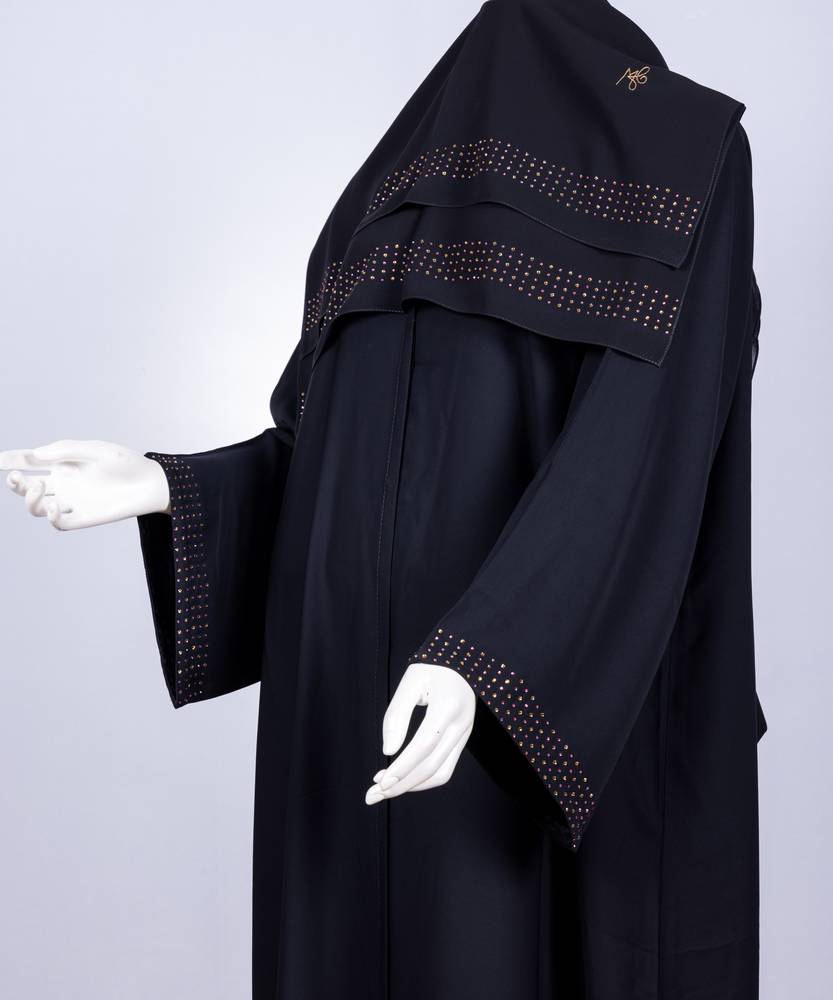 عباية مع طرحة كريستال ملون موديل رقم  3597 (1)