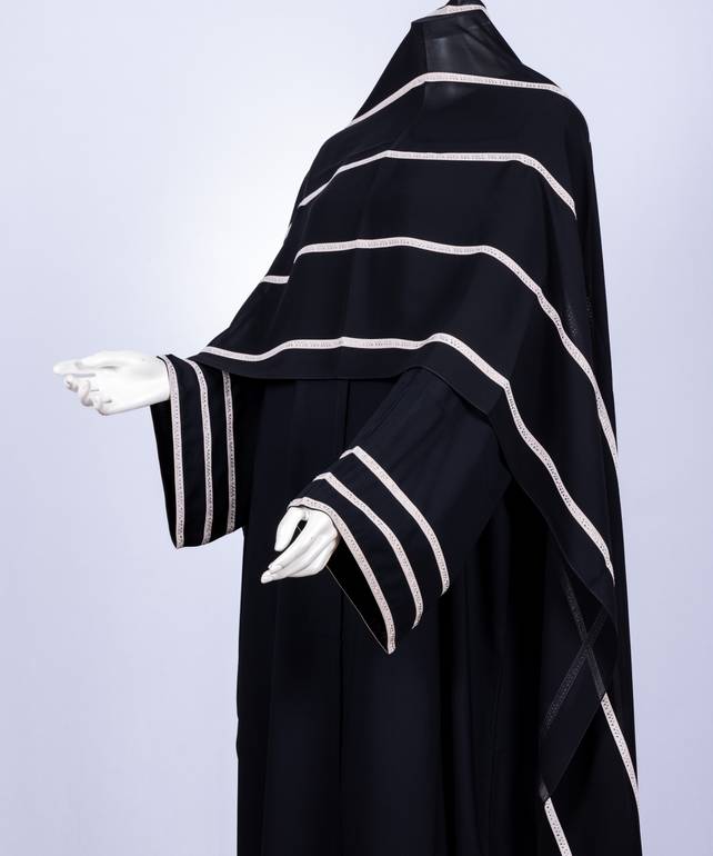 عباية مع طرحة كريستال مخطط 3574 (1)